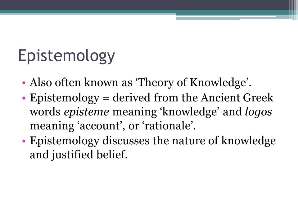 Notes psychology epistemology definition